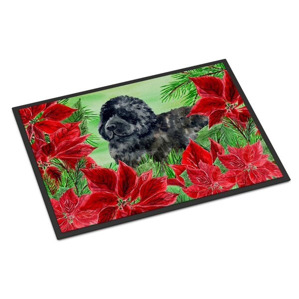 Carolines Treasures Newfoundland Poinsettas Indoor or Outdoor Mat, 18 x 27 in. CK1319MAT - main